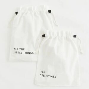 H&M 2 White Drawstring Storage Bags